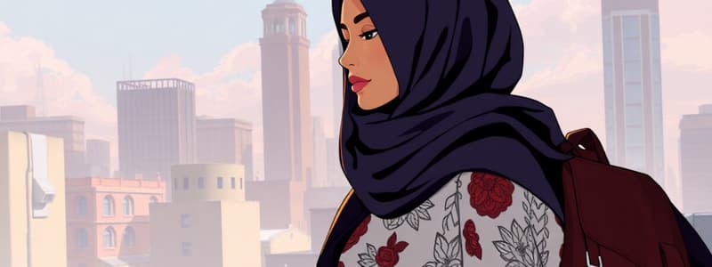 Visual Description Quiz: Hijab and Rooftop Scenes