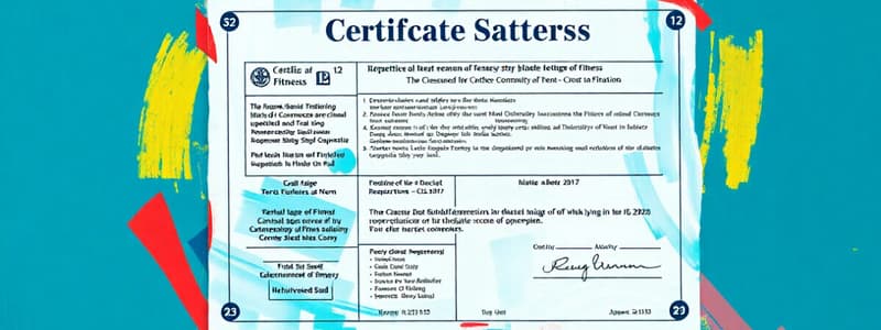 S-12 Certificate of Fitness Overview