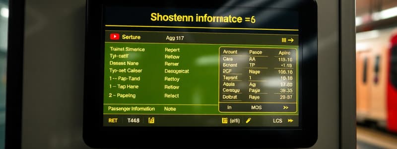 Passenger Information System (PIS) Overview