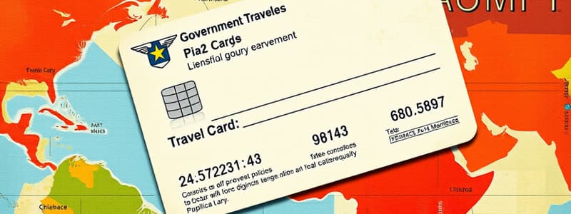 Army Travel Card 101 Flashcards