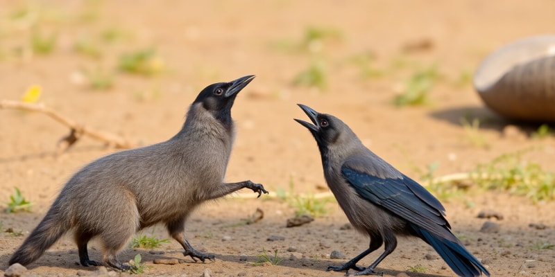 The Animals' Encounter: Crow, Mongoose, Myna