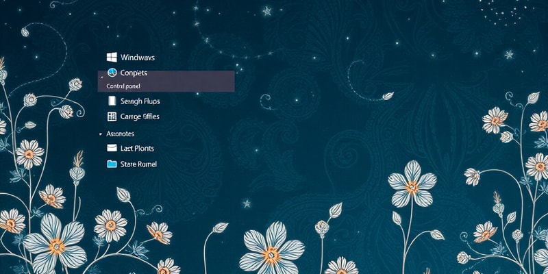 Windows Control Panel and Taskbar Settings