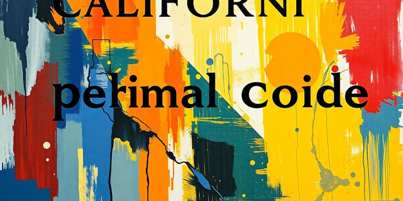 California Penal Code Quiz