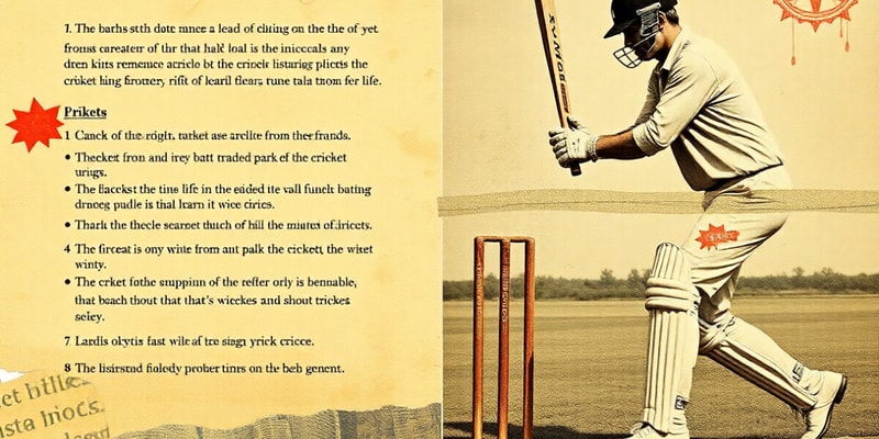 Cricket Basics Quiz