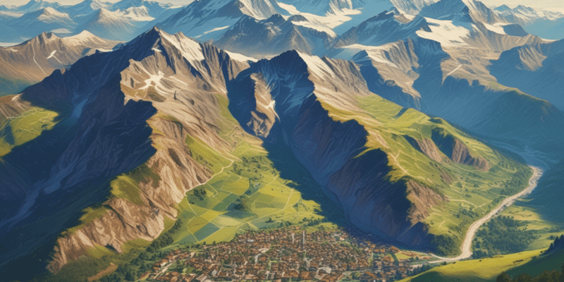 Map Reading Skills: Town in the Alps