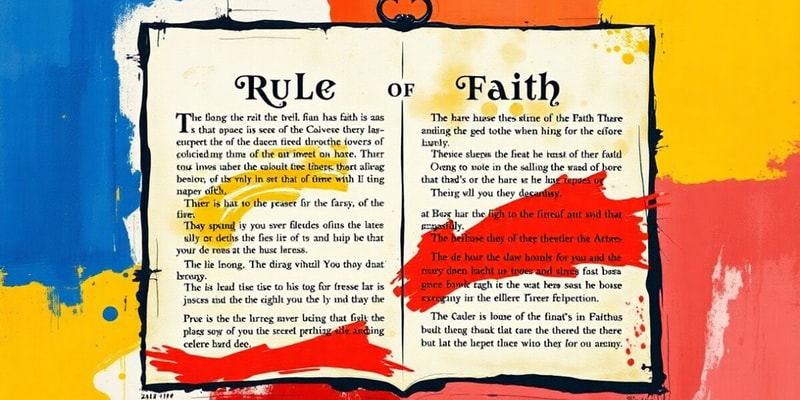 The Rule of Faith: Week 1 - Introduction (multiple choice)