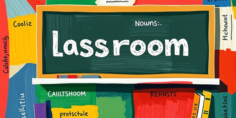 Nouns from the Classroom Flashcards