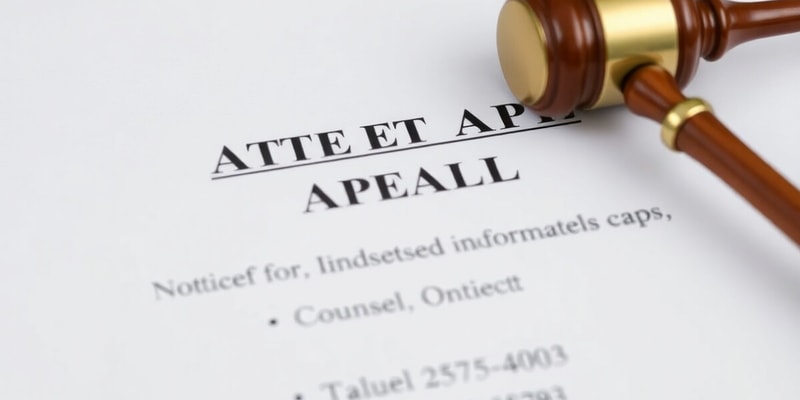 Legal Procedures for Notice of Appeal