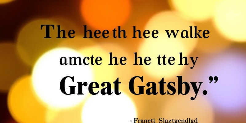 The Great Gatsby: Key Quotes Flashcards