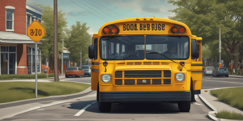 School Bus Stop Laws Quiz
