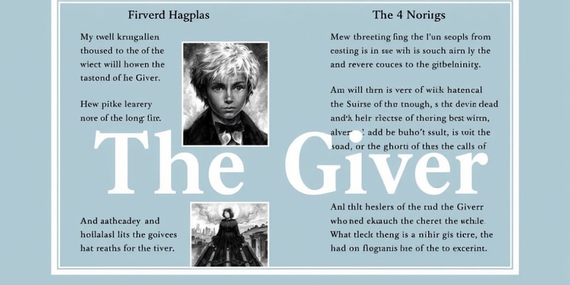 The Giver Character Flashcards