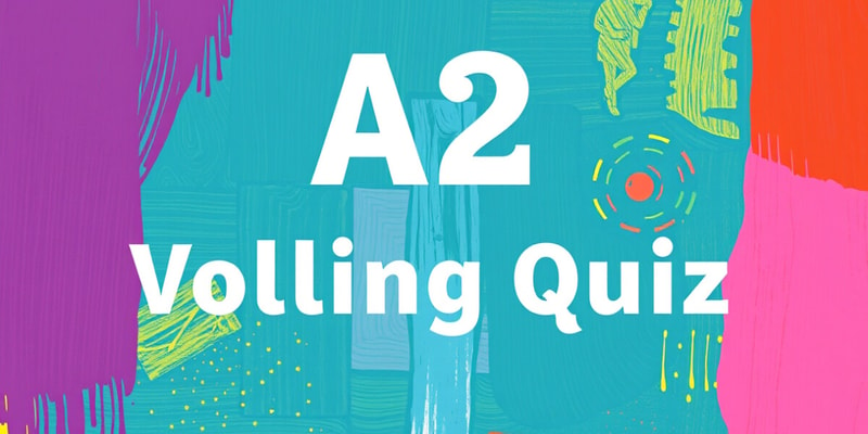 A2 Spelling Quiz: Subjects and Restaurant