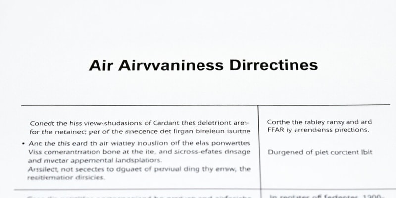 FAA Airworthiness Directives Overview