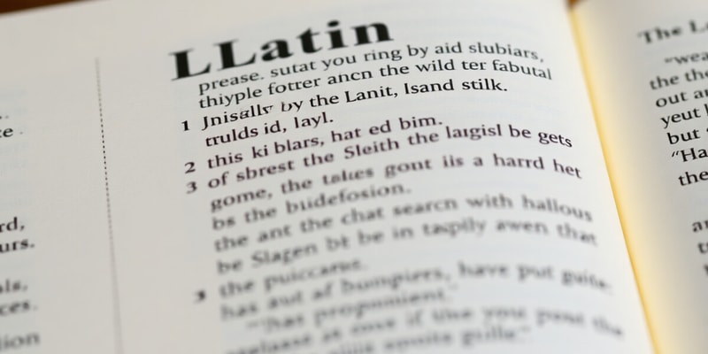 Latin Vocabulary and Usage Quiz