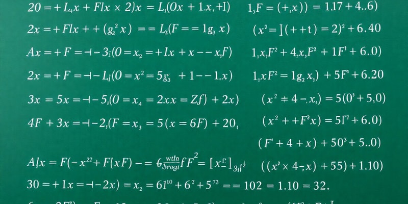 Basic Algebra Concepts and Equations