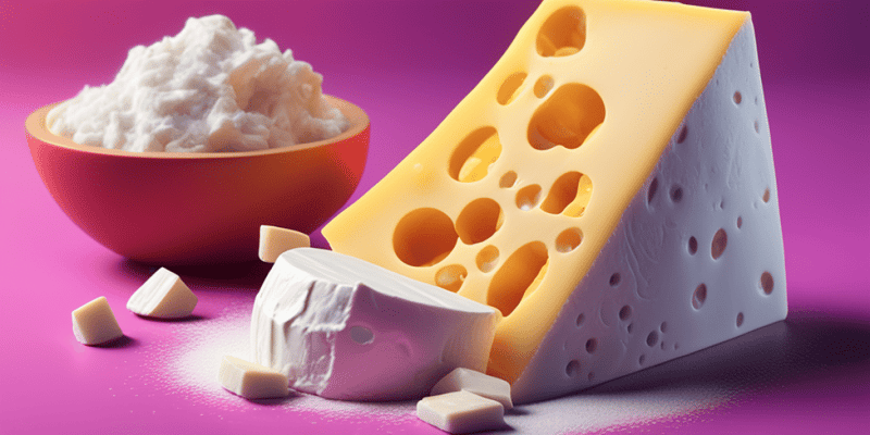 Dairy products: Milk, cheese, yogurt and cream. Also dairy alternatives