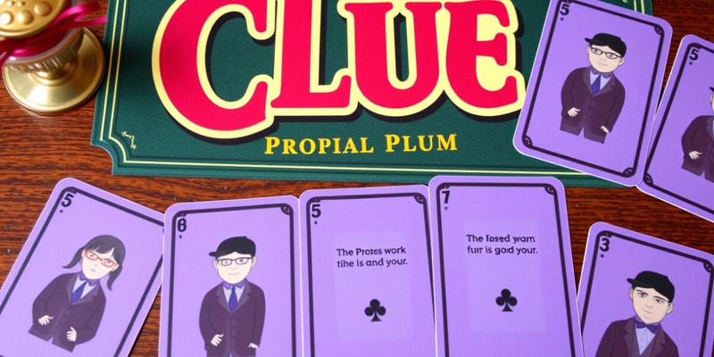 Clue Professor Plum Lines Flashcards