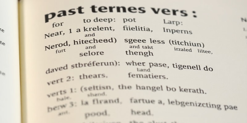 Verb Conjugation - Past Tense