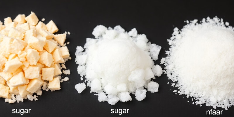 Types de sucre et leurs propriétés