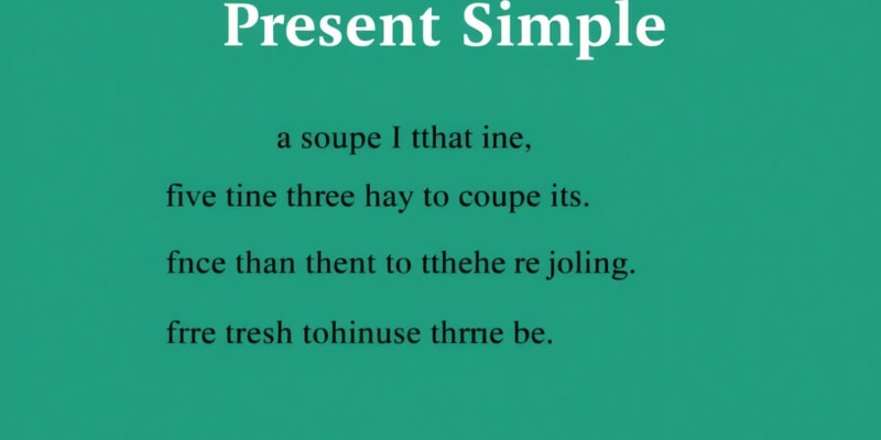 Present Simple Tense Quiz