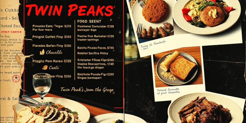 Twin Peaks Menu Flashcards