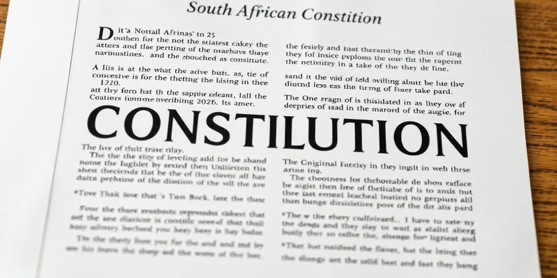 South African Constitutional Law Overview