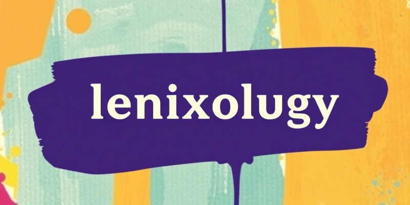 Lexicology Overview Quiz