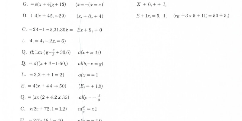 Algebra II Honors Exam Review Chapters 1-5