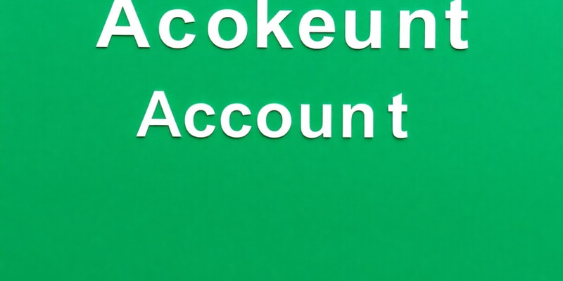 Bookkeeping and Account Types