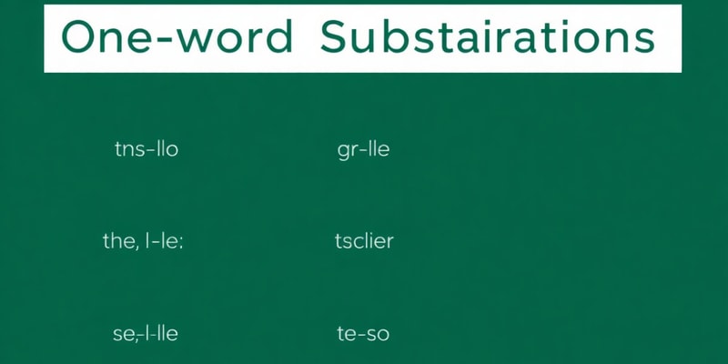 One Word Substitutions Quiz