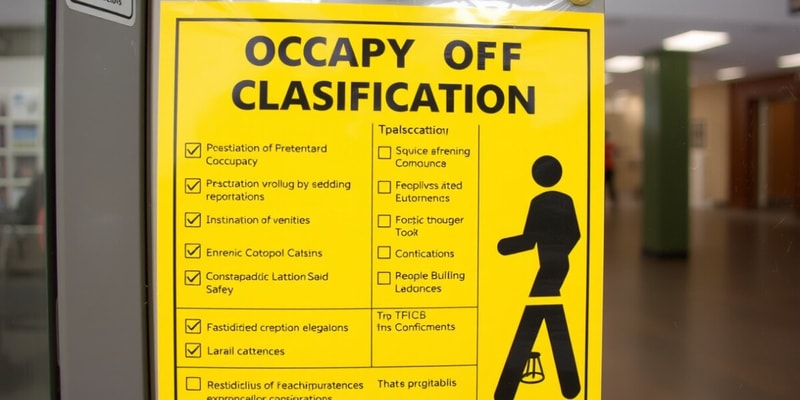 Occupancy Classification Codes Quiz