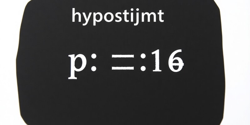 Hypothesis Testing Overview