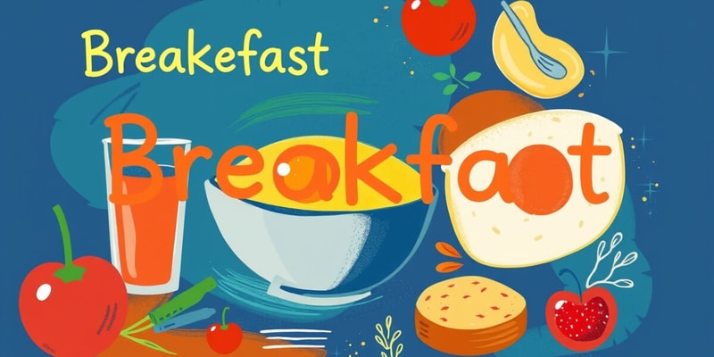 Le ame Breakfast Menu Flashcards