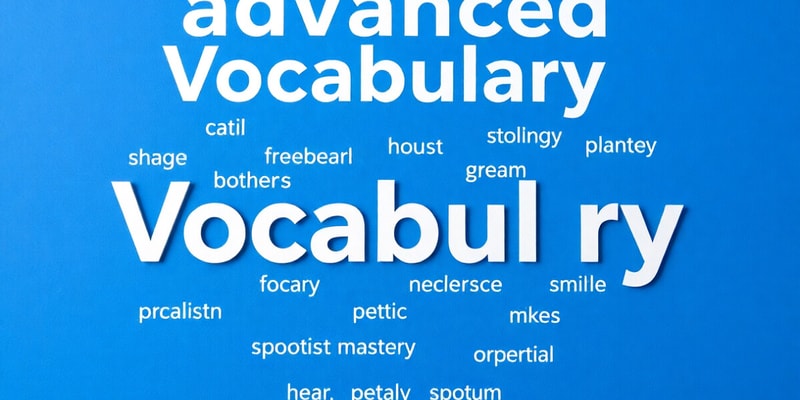 Vocabulary Quiz on Advanced Terms