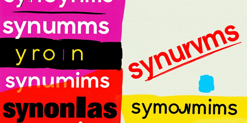 Synonyms and Antonyms Quiz