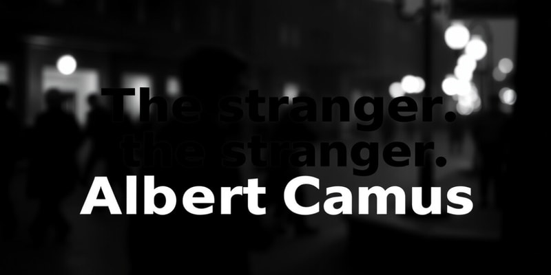 The Stranger Part One, Chapter I