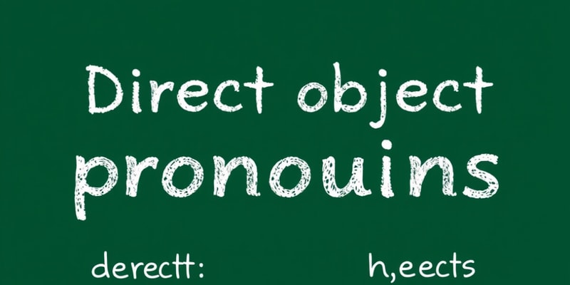 Spanish Quiz - Direct Object Pronouns