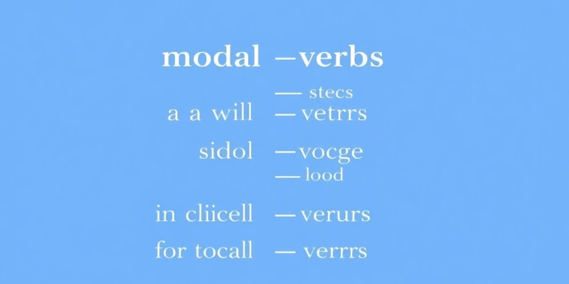 Modal Verbs in Past Tense