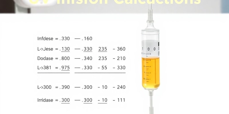 IV Infusion Calculations Quiz