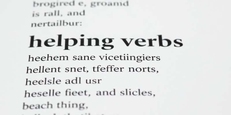 Helping Verbs Quiz