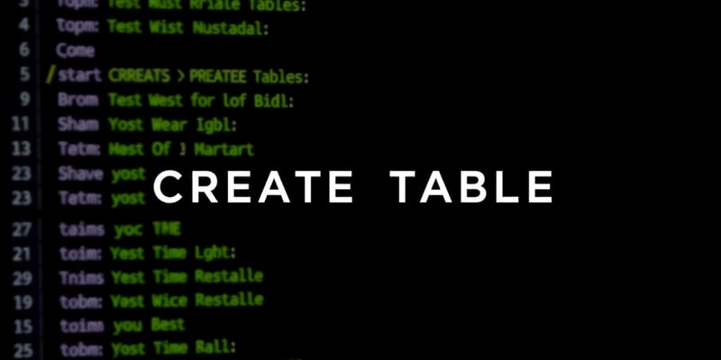 SQL CREATE TABLE Commands