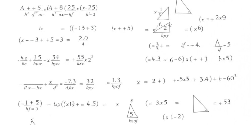 Algebra Class: Straight Lines & 3D Shapes