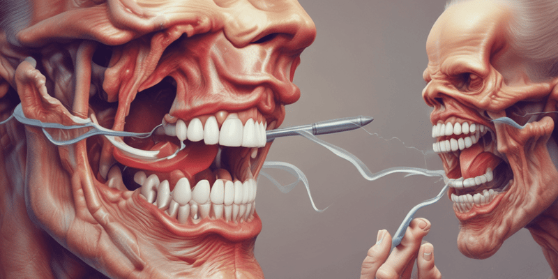 Oral Manifestations, Bruxism Effects, and Foramen Mentale Anatomy Quiz