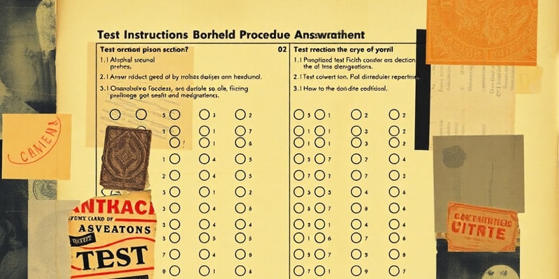 Test Booklet Instructions