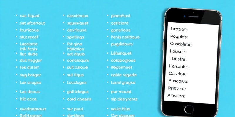 French Vocabulary - Mobile Phone Usage