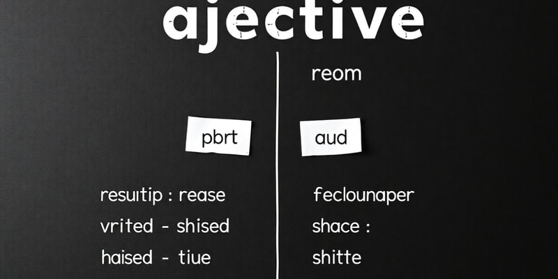 Adjective + Noun Combinations Quiz