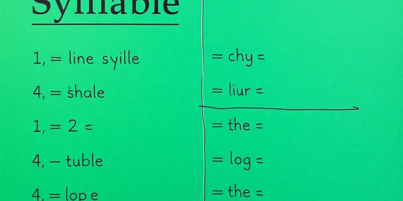 Syllable Division Rules Quiz