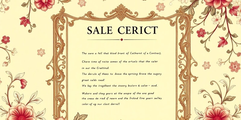 Sales Contract Notices Quiz