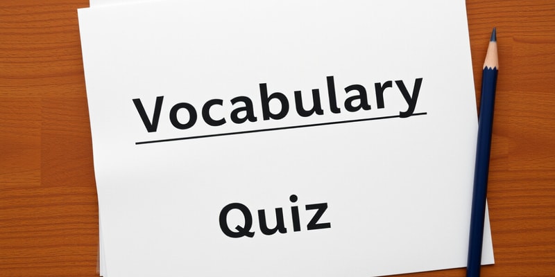 English Vocabulary Quiz