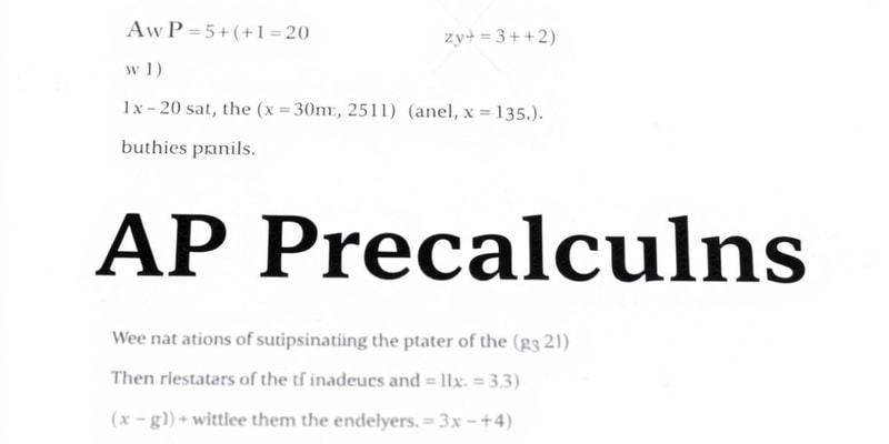 AP Precalculus Syllabus 2023-2024